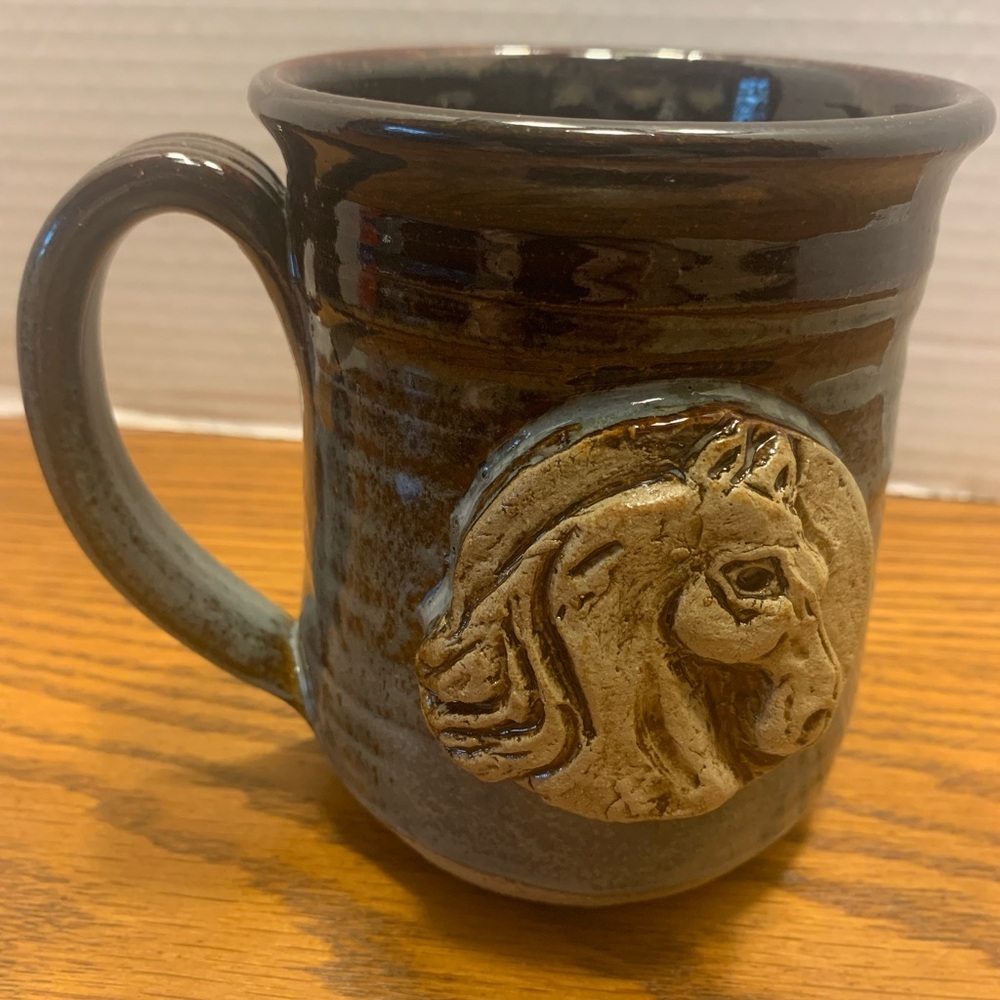 Handcrafted Ceramic Mug with Horse Design